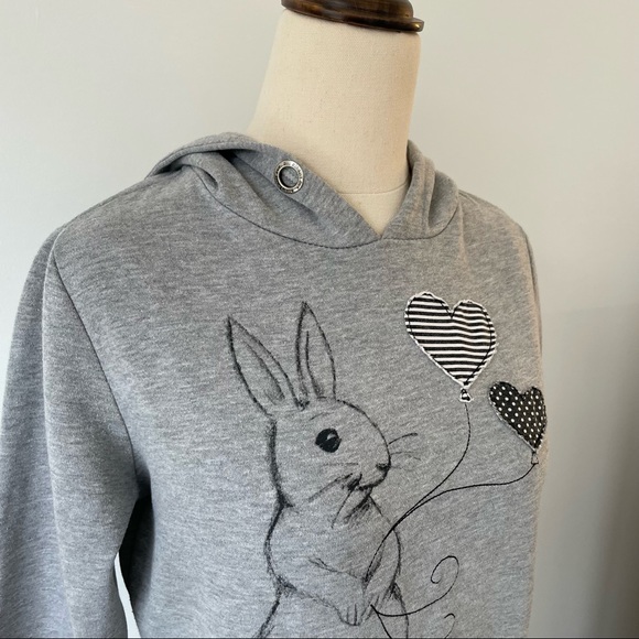 ALL ABOUT EVE Grey Bunny Jumper Pullover Sweater Size 8 Casual Active Winter - Picture 2 of 7